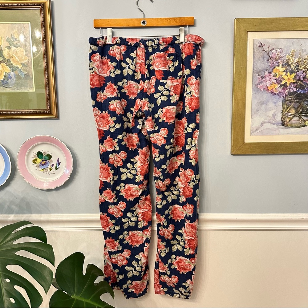 Vtg Y2K Abercrombie & Fitch Plaid Pajama Pants Medium Floral Low Rise Flannel - Picture 3 of 9